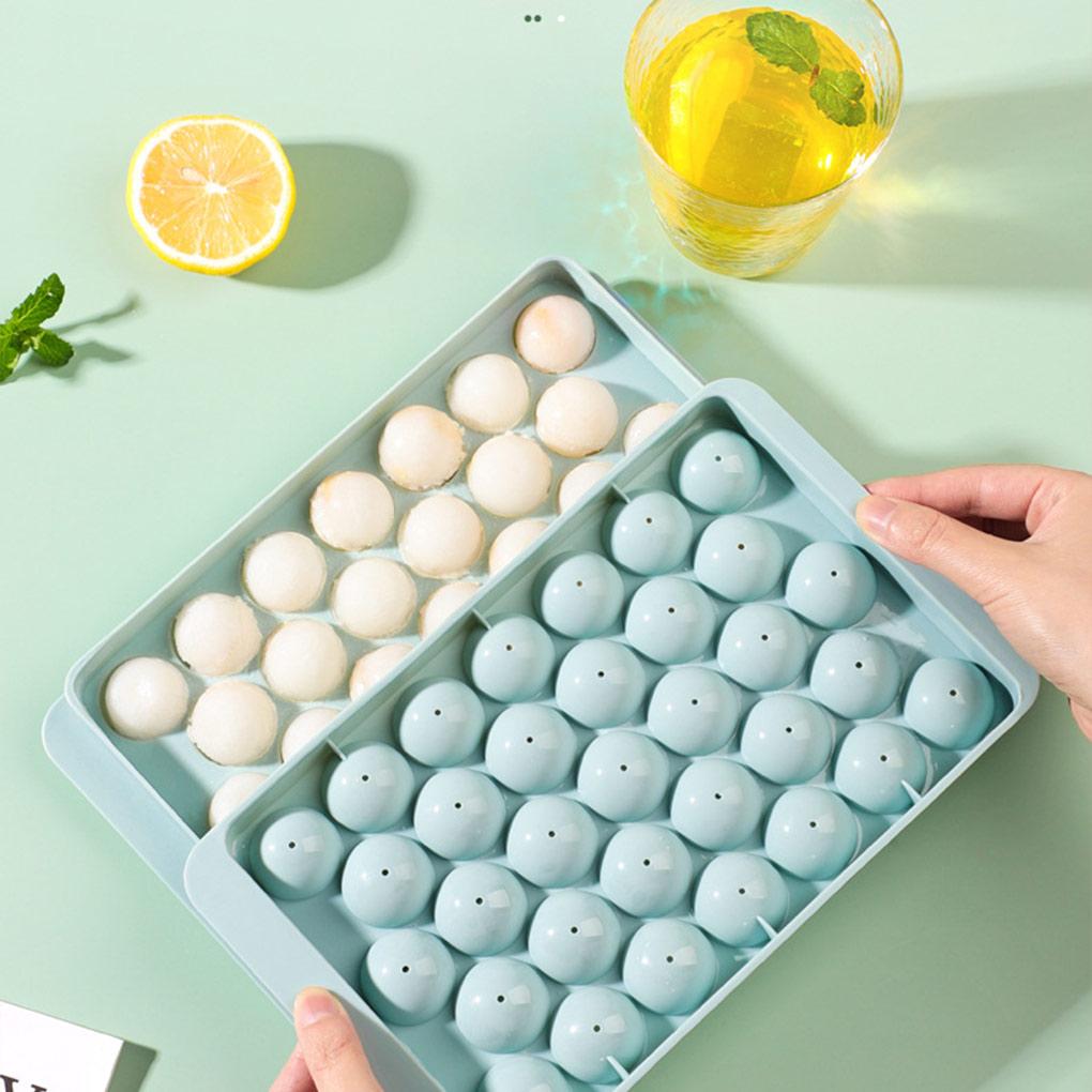 Eiswürfelbehälter mit Deckel Mehrfach-Fächer Aufbewahrungsbox Flexibel Sicher Klein Kugelbehälter Gadgets Cocktail Getränkezubehör