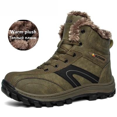 Hochwertige Neue Herren Winterstiefel Dickes Plüsch Warm Herren Schneestiefel Outdoor Wasserdichte Stiefel Winter Rutschfeste Arbeitsstiefel für Herren