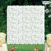 12PCS Wall Mounted Artificial Silk Flower Wall Panels, Elegant White Dahlia Rose Hydrangea Backdrop for Wedding Party Home Decor
