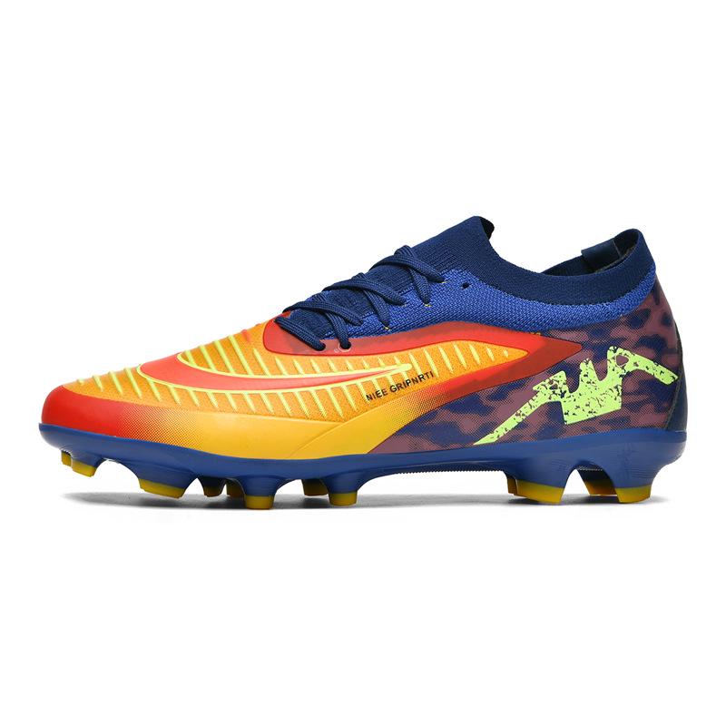 New High-Top Football Training Shoes with Long Spikes for Youth - In Stock Size 37