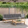 VidaXL Salon Garden Palette with 3pcs Cushions Solid Acacia Wood, Table and Chair Set for Garden, Set 3209320
