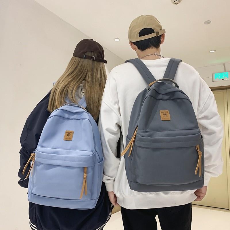 Color Solid Simple Letter Decoration Student Leisure Backpack School For