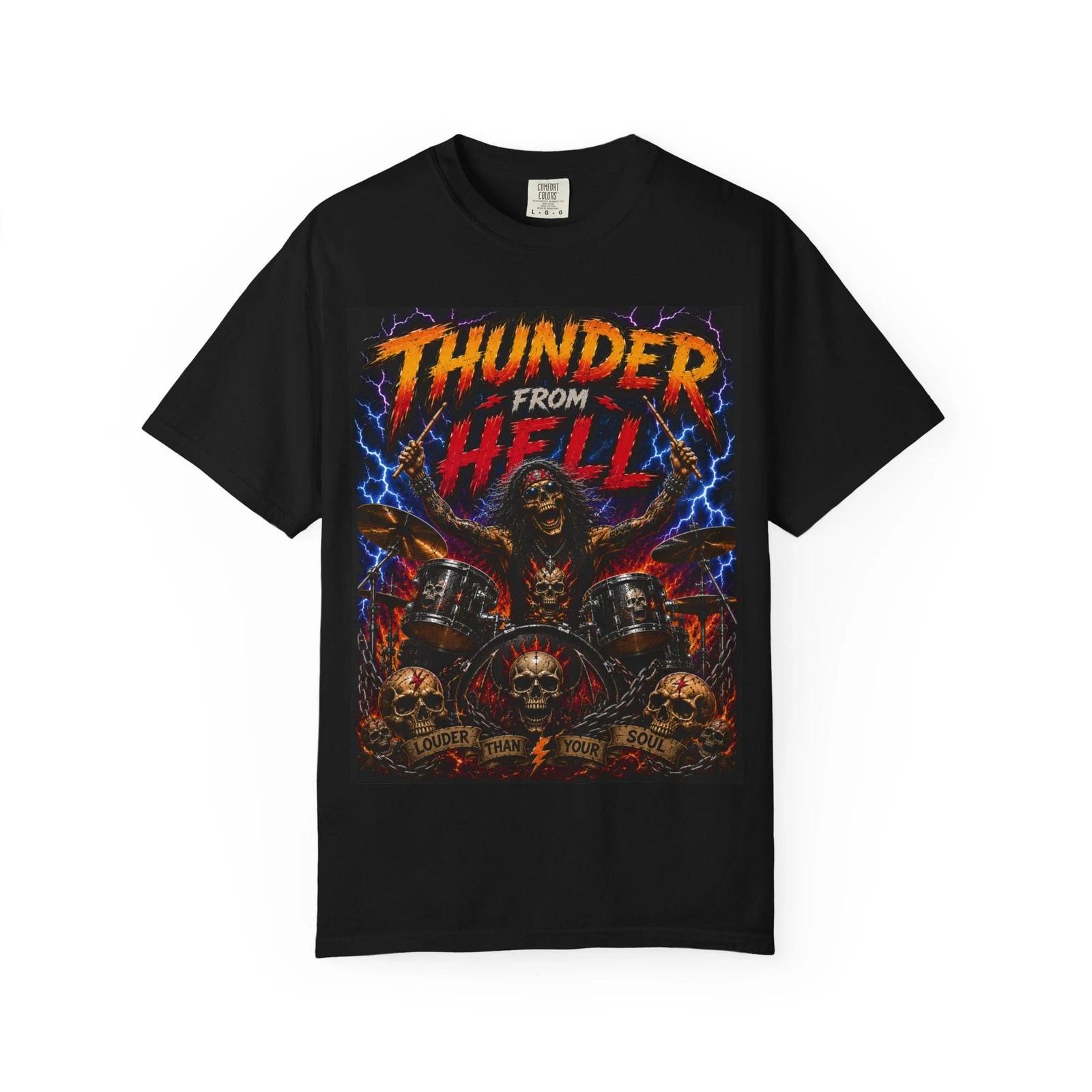 Thunder From Hell Rock N Roll Unisex Garment-Dyed T-shirt XXL