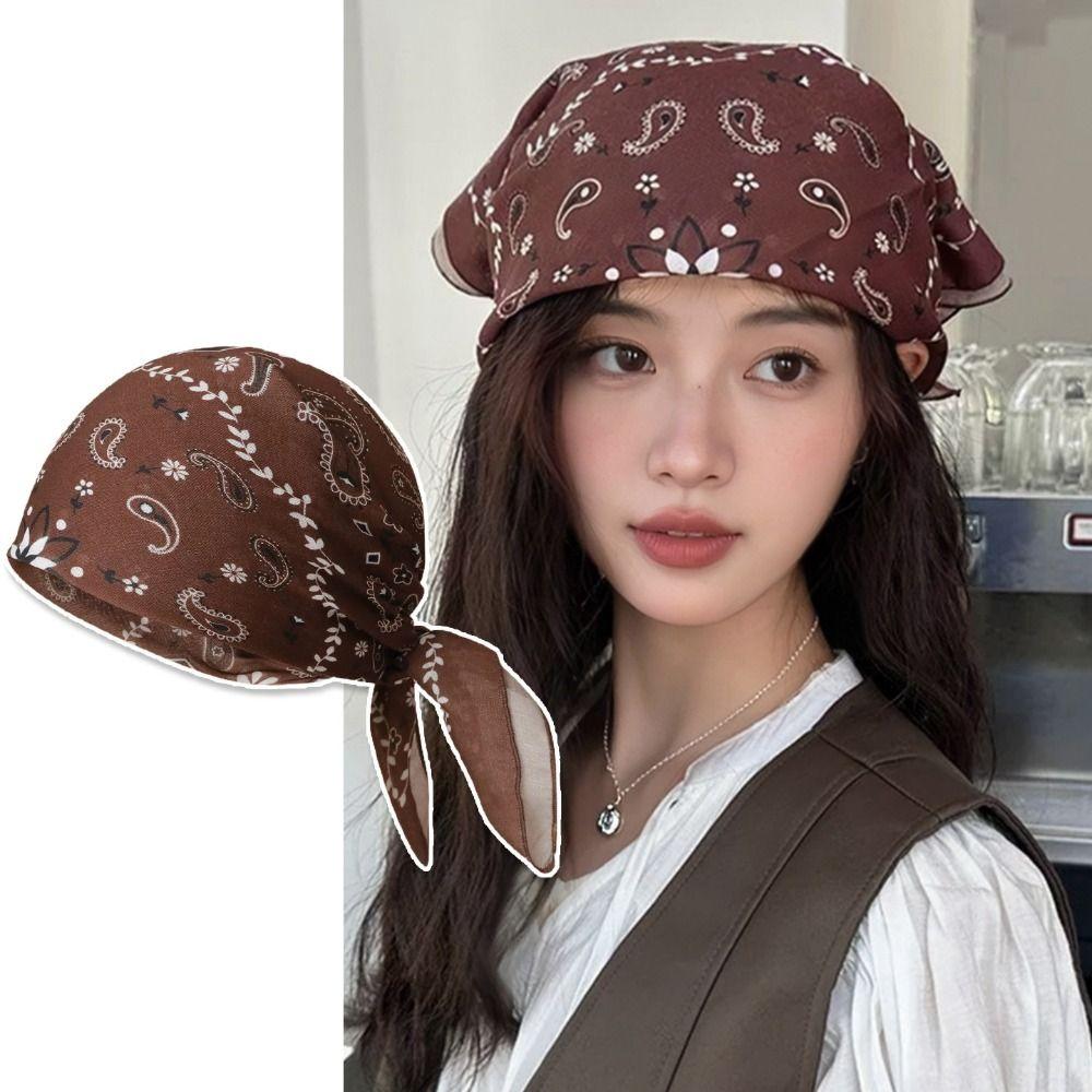 Y2K Small Square Scarf Geometric Shape Leopard Print Silk Scarf Elegant Satin Hijab Beach