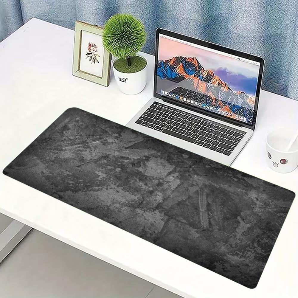 Dark Grey Marble Gaming Mouse Pad Non Slip Rubber Desk Mat Stone Texture Deskpad For Work Gaming Desktop Pc Home Daily Use