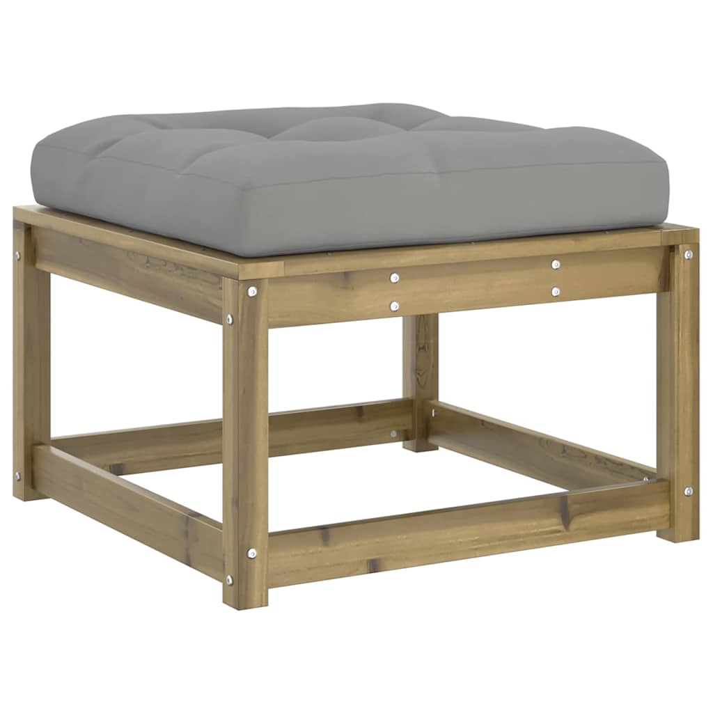 Garden Stool with Cushion Pressure Treated Pine Wood