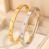 Titanium steel , love diamond-encrusted  women's light luxury, European and American bathing stainless steel 