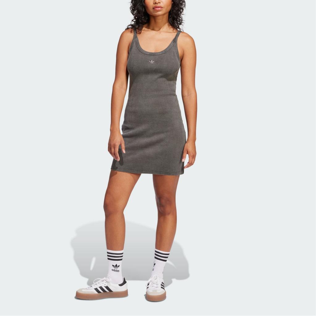 Adidas Originals SS25 Sports Casual Fashion Sleeveless Dress Women Dresses Gray JC7550