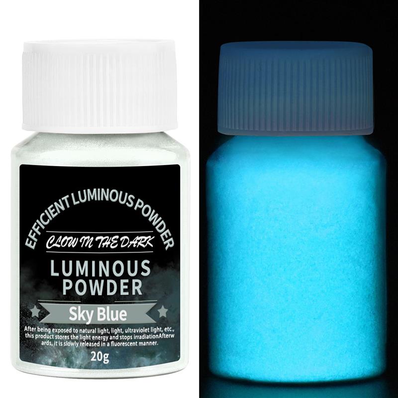 20g/Bottle Luminous Powder Resin Pigment DIY Epoxy Resin Mold Nail Art Glitter Powder Glow In The Dark Jewelry Making Supplies