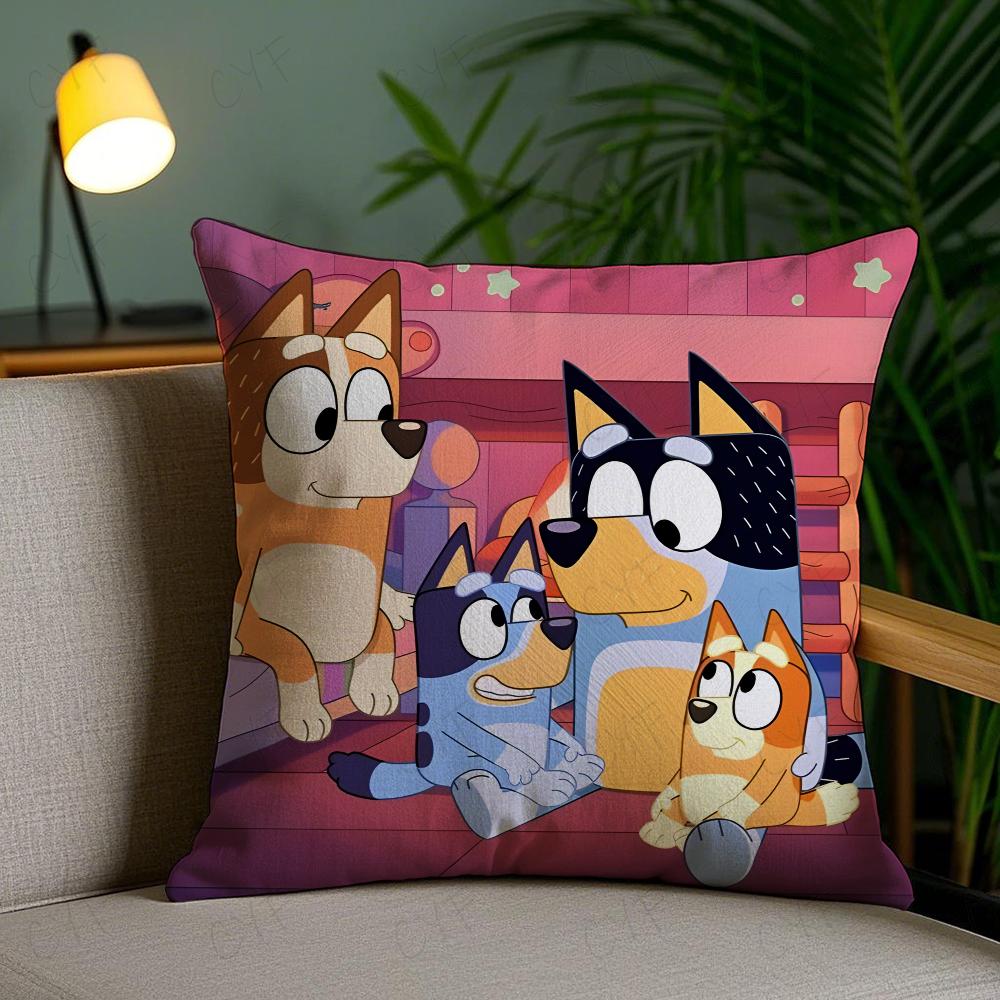 Anime Für B-Blueys Kissenbezug Anti-Hausstaubmilben Kissenbezug Verdeckter Reißverschluss Seidig kurzer Plüsch Sofakissenbezug