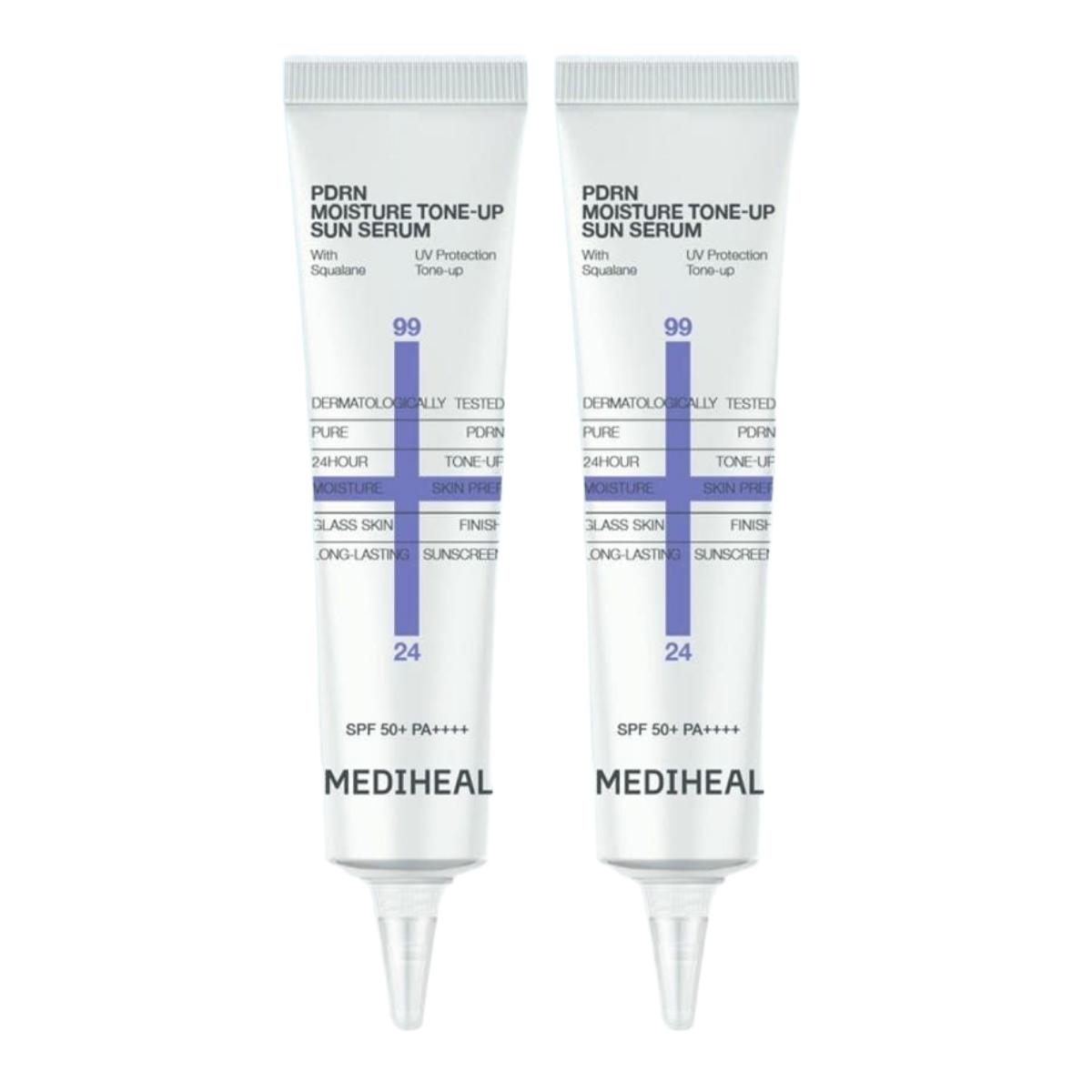 Mediheal PDRN Rosé Tone-Up Moisture Sun Serum Miniature 15ml Duo Pack SPF50+ PA++++ (15ml x 2ea)