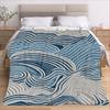 Wave Texture Pattern Printed Blanket for Sofa Bed Travel Camping Living Room Office Conditioning Blanket for All Seasons Gifts