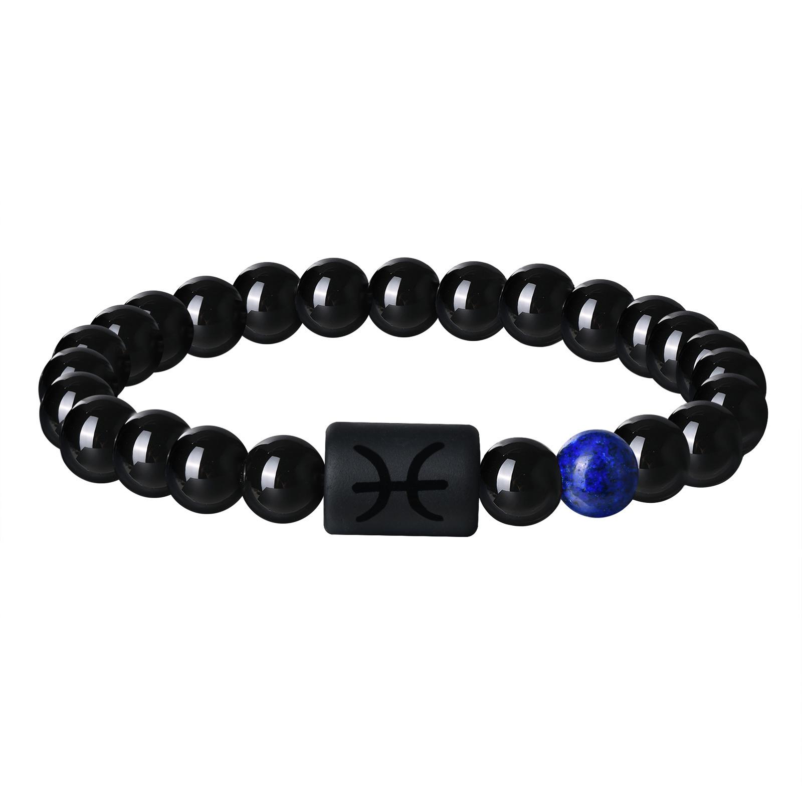 

Vnox 12 Zodiac Charms Bracelets Gift for Men Dad,Both Sided Constellation Birthmonth Beaded Bracelet Wristband,Father s Day Gift No Card