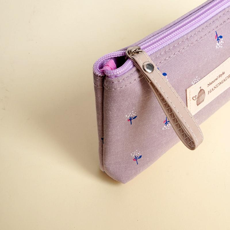 1Pc Storage Bags Cute Toiletry Organizer Purse Rectangle Canvas Small Cosmetic Bag Coin Purse Floral Prints