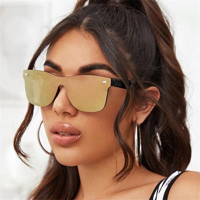 New Square Mirror Sunglasses Men Women UV400 One Piece Lens Fashion Brand Design Driving Eyewear Sun Glasses