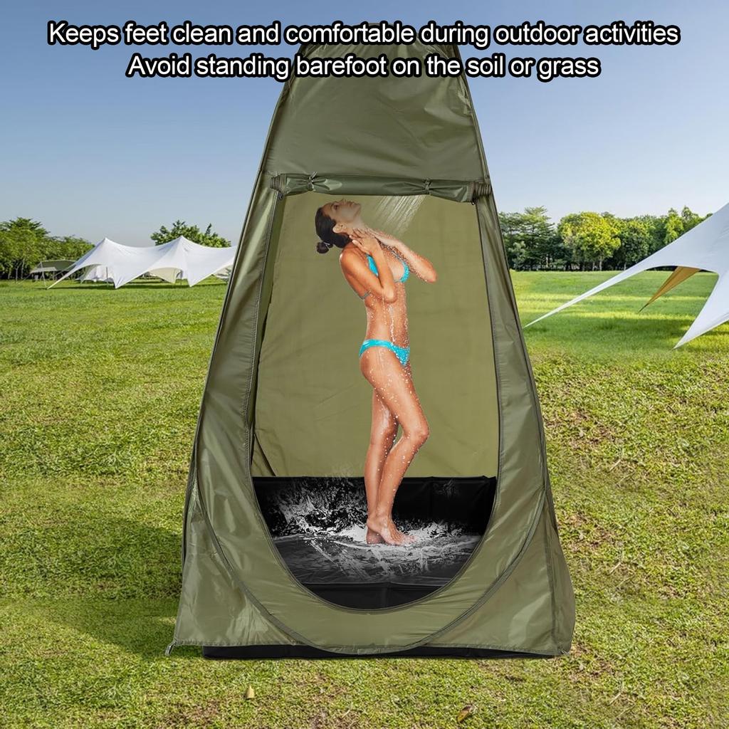 Outdoor Foldable Shower Base 1m Drain Pipe 41 X 41 X 6 Inches Compact Puncture Proof Portable Shower Pan for RV Trailer Beach