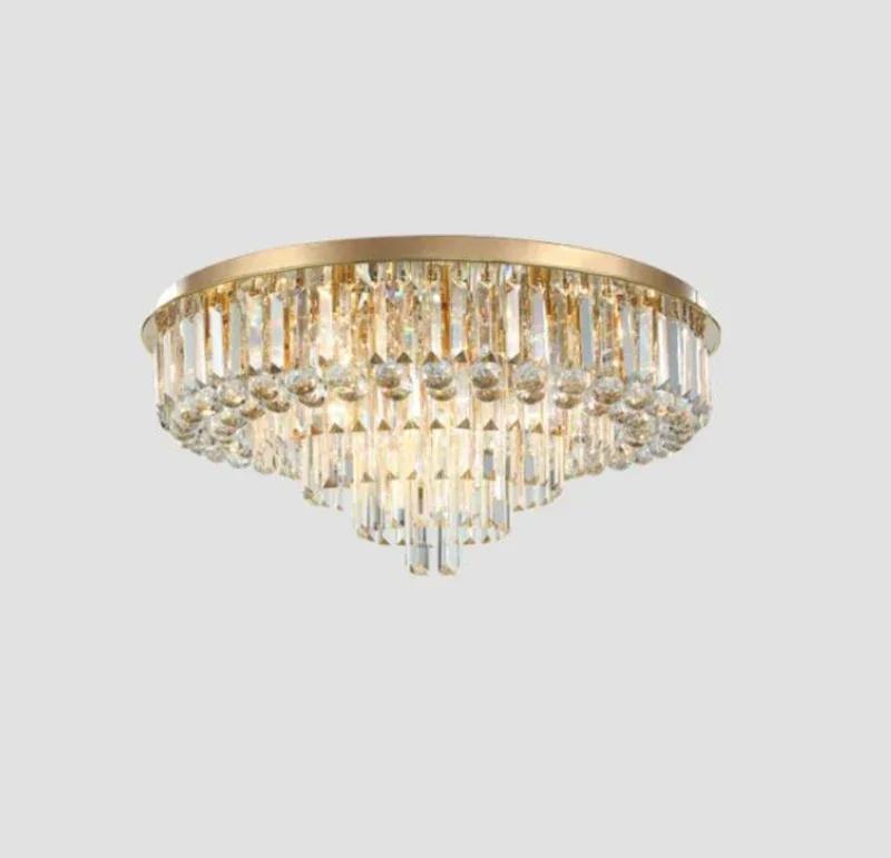 Luxury Black Crystal Chandelier round Ceiling Lamp for Living Room Bedroom Indoor Home Light Fixtures Elegant Crystal Lighting
