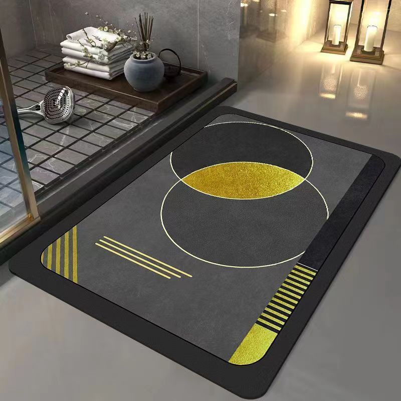 Thickened diatomaceous earth suction, rubber anti slip, light luxury bathroom door anti fouling quick drying door floor mat