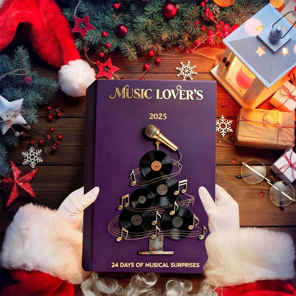 Christmas Music Lover Advent Calendar 24 Days 2D Acrylic Musical Notes Pendants Ornaments for Home Christmas Tree Decorations