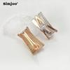 SIMJOO Zircon Earrings Rose Gold Color Hollow Earrings for Women