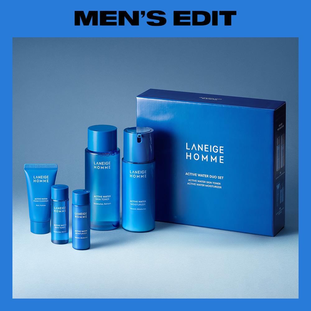 Laneige [moisturizing Set] Laneige Homme Active Water 2 Types Plan  3 Miniatures Included