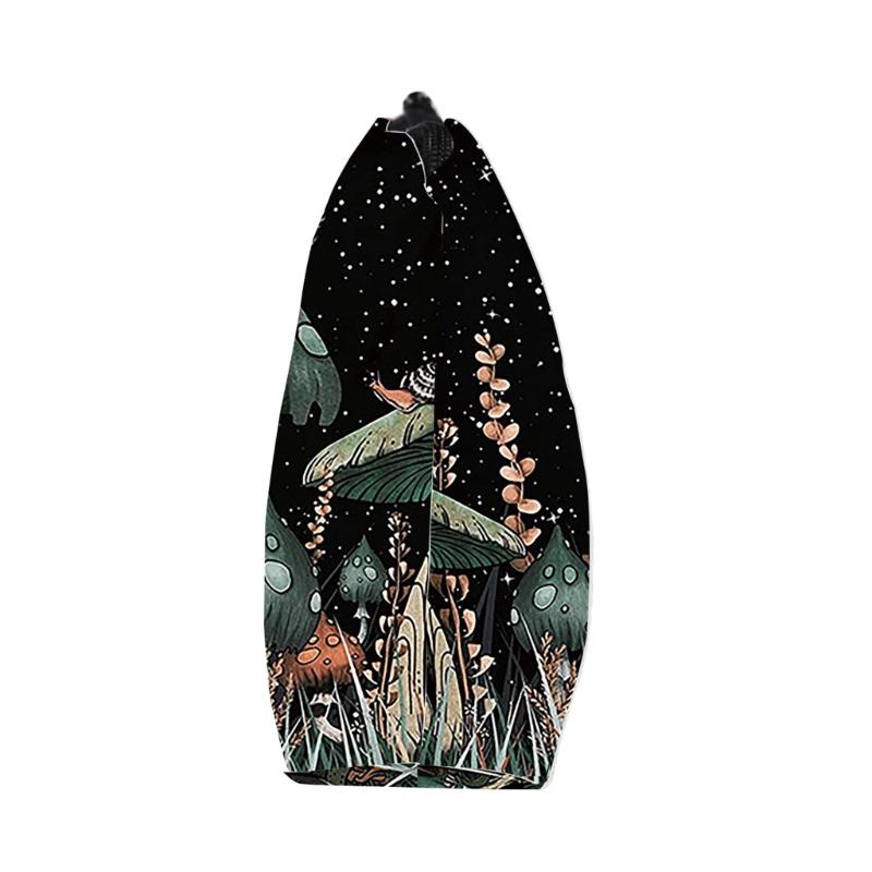 Portable Travel Toiletry Makeup Bag Mushroom Print Cosmetic Bag Large Capacity Casual Storage Bag for Women Girl