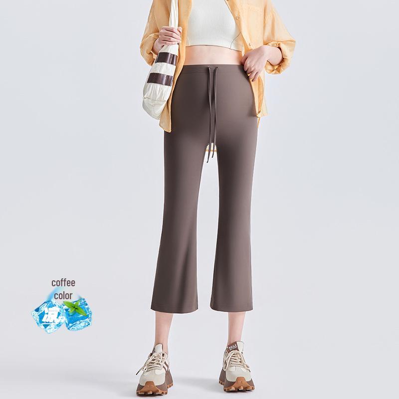 

Maternity Summer Slim Fit Micro Flare Pants with Drawstring and No Lines - Lightweight, Fashionable & Comfortable. Double Extra Large