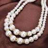 Women's Cheongsam Dress with Necklace, Double-layer Artificial Imitation Pearl Double-layer Pearl Necklace Accessories