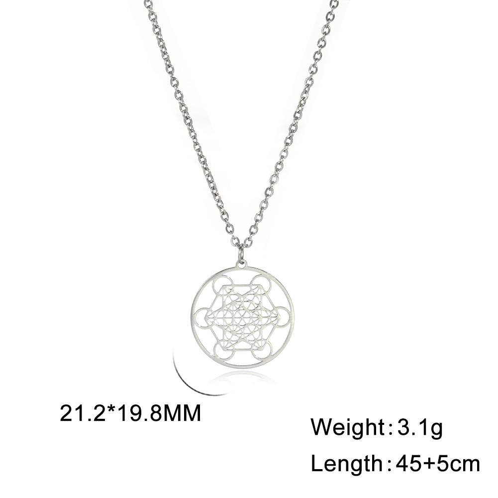 

LIKGREAT Angel Seal Archangel Metatron Cube Necklace for Men Women Geometry Stainless Steel Pendants Amulet Spiritual Jewelry