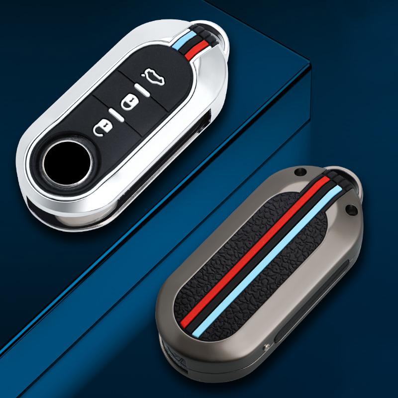 Zinc Alloy Car Key Case Cover Shell Fob for FIAT 500 Ducato Panda Punto 500L Lancia Musa for Citroen Jumper for Peugeot Boxer