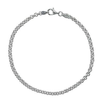 [Shinjuku Gin no Kura] 3,2 mm Brede Rolketting, Sterling Zilver 925, 19 cm, Herenarmband, Ronde Topketting, Ronde Azuki Ketting, Groot Volume