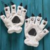 Plush Dinosaur Paw Gloves Cartoon Cute Animal Hand Gloves Animal Paw Warm Gloves Cosplay Tool Costume Party Accessories