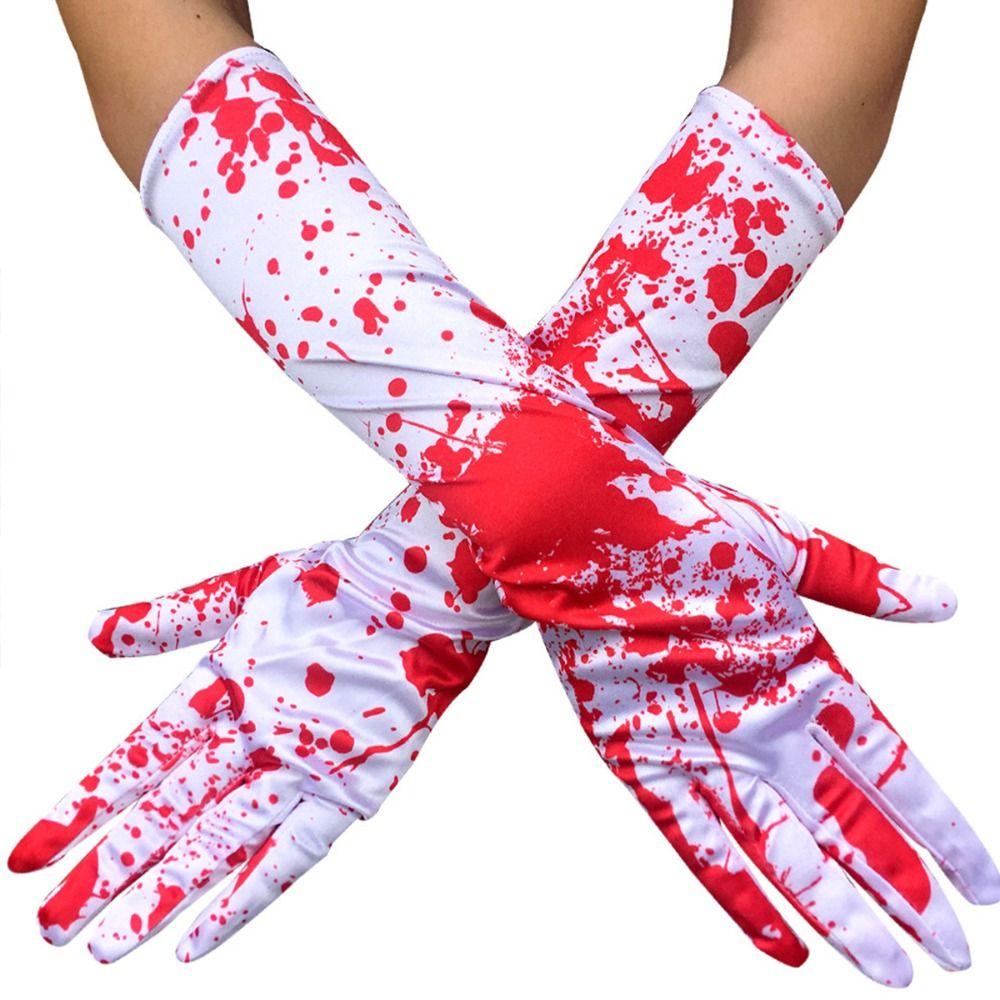 Blood Print Sock Halloween Blood Gloves Skirt Halloween Dress Up Handprint   Men