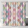 Colorful Geometric Shower Curtain, Pixel Design, Vibrant Polyester, Machine Washable, Modern Bath Decor