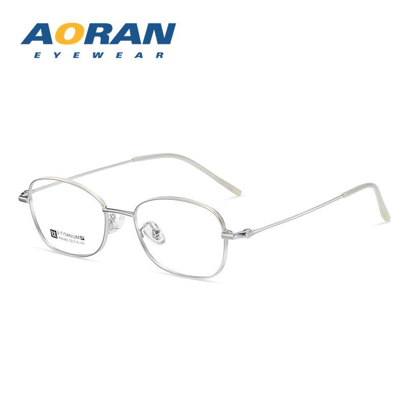 Ultra-light titanium frame8Women's eyeglass frames for myopia can be fitted with oval-shaped thin gold-rimmed professional prescription lenses