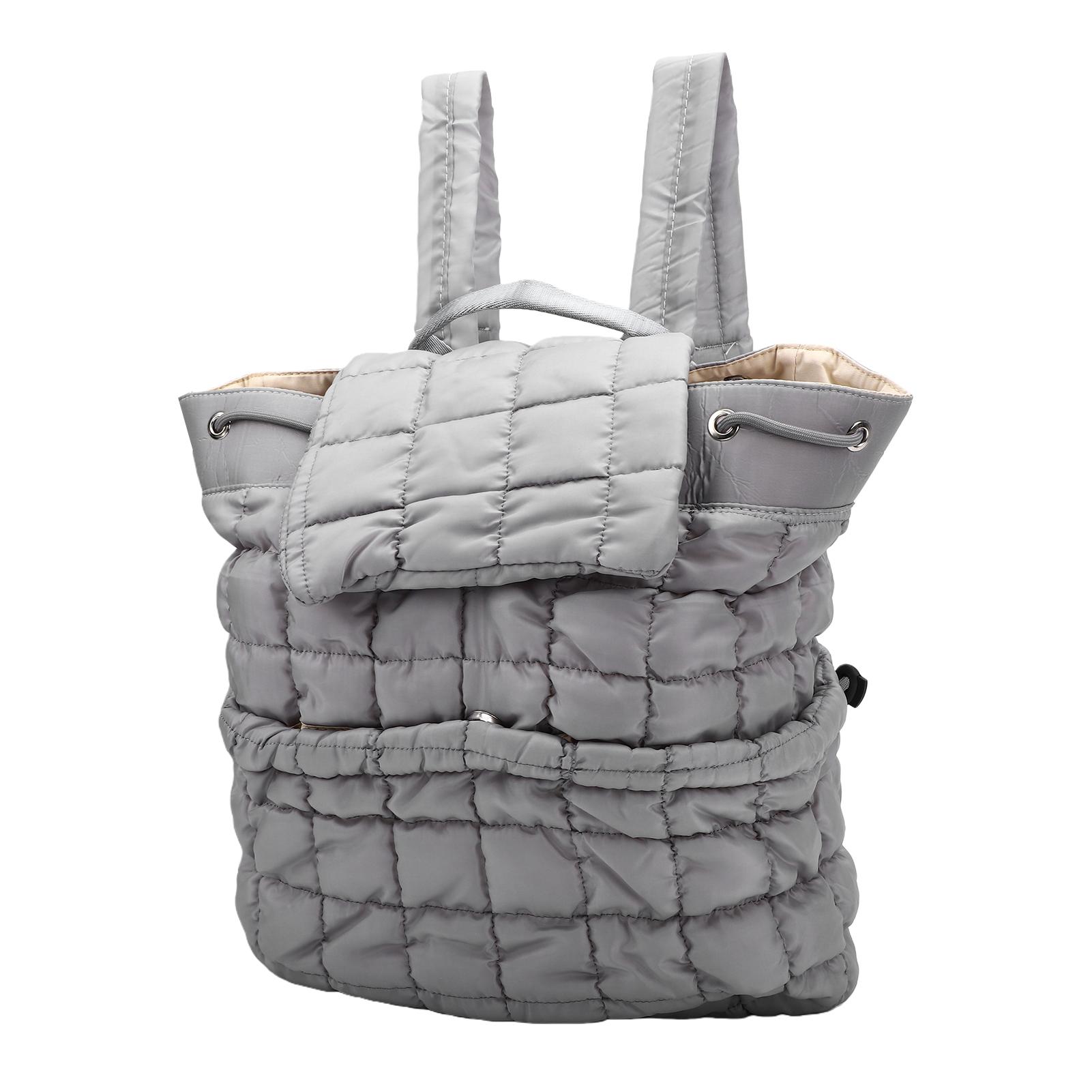 

Quilted Backpack Lightweight Soft Puffy Travel Backpack Large Capacity Shoulder Bag for Hiking Gym Grey сірий колір