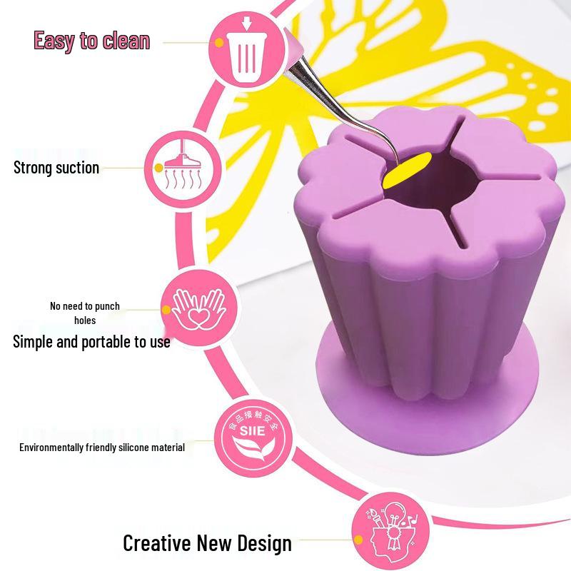 Custom Silicone Vinyl Weeding Tool with Suction Cup Trash Box