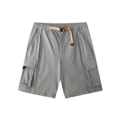 Outdoor Series Solid Color Mid Waist Straight Leg Casual Shorts Men Shorts Gray 152426506-2