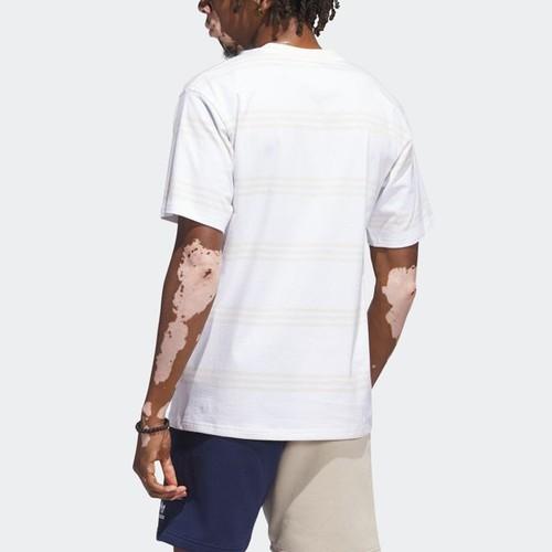 adidas Originals Striped Colorblock Crew Neck Short Sleeve T-Shirt Men's White