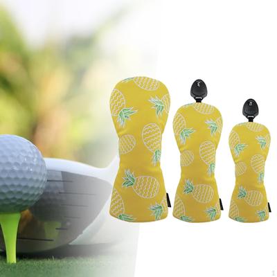 3Pcs Golf Club Head Cover Wood Headcover Wear Resistant Funny Portable Protector