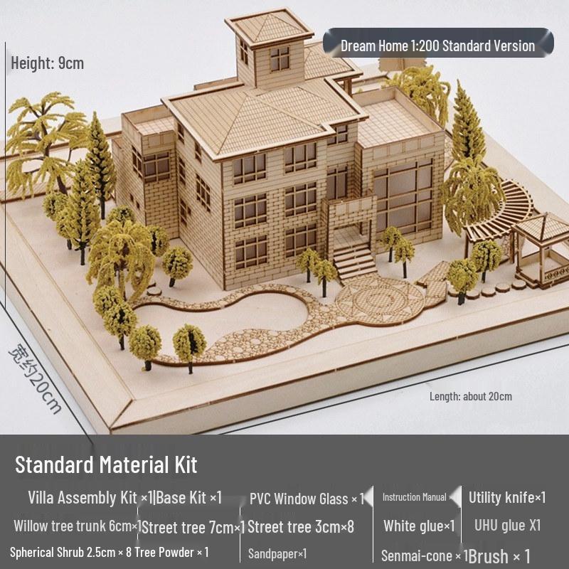 

DIY Handmade Sand Table Model Kit: Villa with Water Flow Scene