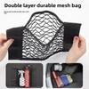 2pcs Car Trunk Net Car Double Storage Network Bag Auto Seat Back Fixed Mesh Pocket Universal Car Elastic Velcro Straps Net Organ