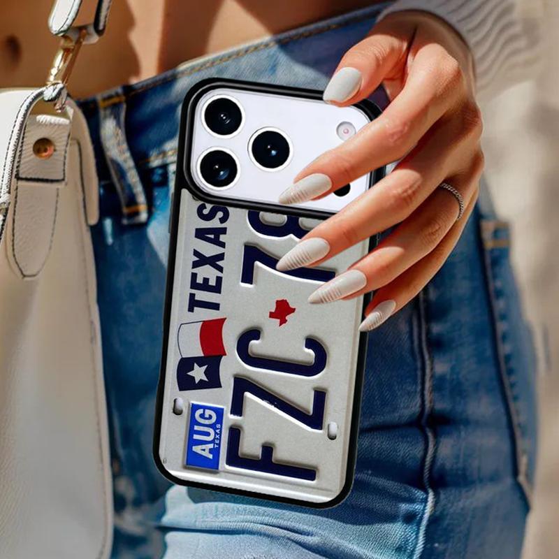 License Plate Phone Case For iPhone 17 Air 14 15 13 12 Max Cover For Apple 16e 11 Pro Max Plus Coque