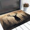 Large Anti-Slip Deer Forest Entrance Mat - Heavy-Duty Polyester Indoor/Outdoor Door Mat with Non-Sl