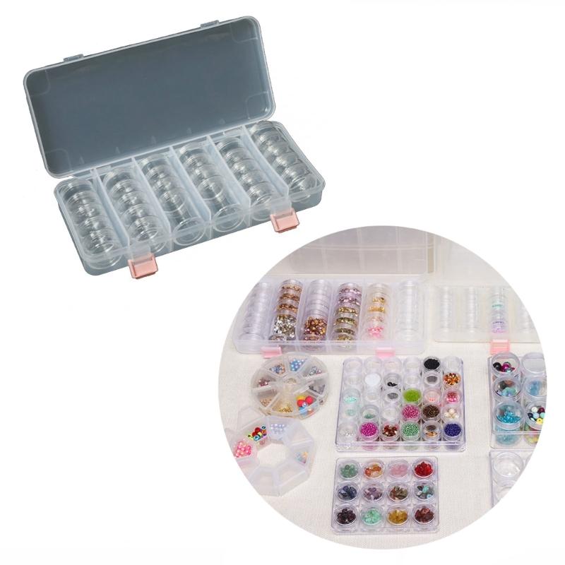 Convenient Screw Lid Box Clear Plastic Storage Container Jewelry Storage Box Powder Storage Box for Beads and Small Item
