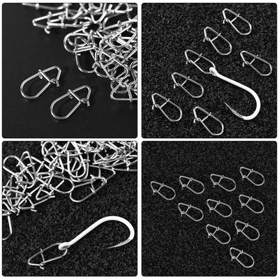 New Line Tackle Durable Fast Lock Barrel Swivel Connector Fishing Hanging Snap Oval Split Rings