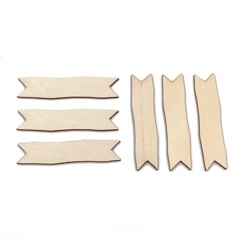 10pcs/lot Wood Gift Tags Cutouts Slices, Blank Wooden Rectangular Arrowhead Shaped Tags for Painting Writting Handmade Tag