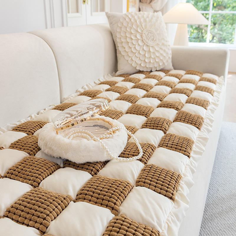 Korean Hand-Spliced Steamed Bread Cushion Sofa Cushion  New Non-Slip Seat Cushion Simple Modern Bay Window Cushion Cover Cloth