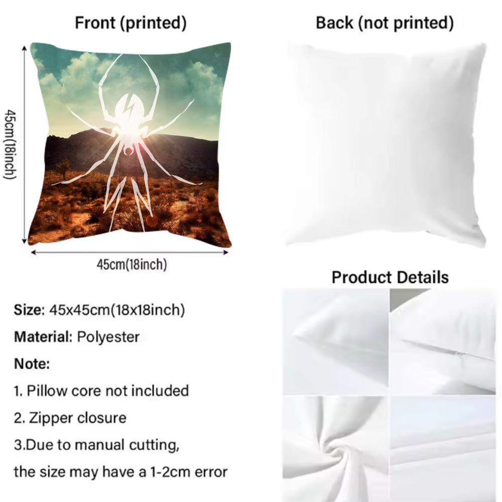Band My C-Chemical RomanceS Cushion Cover Pattern Printed Pillowcase for Living Room Sofa Cushion Cover & Bedroom Decor