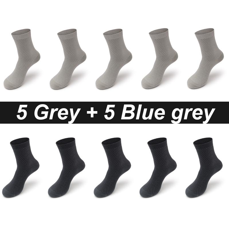 10 Paar Herrensocken aus Bambusfaser, lang, schwarz, Business, weich, atmungsaktiv, neue hochwertige Herbstsocken für Männer, Übergröße EU 38–48